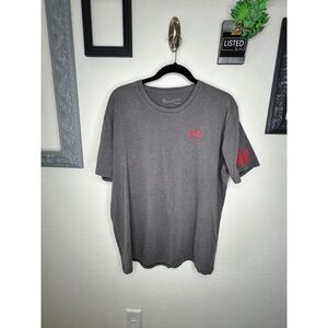 Under Armour Freedom Flag Men's T-Shirt Size XL Charcoal/Red
